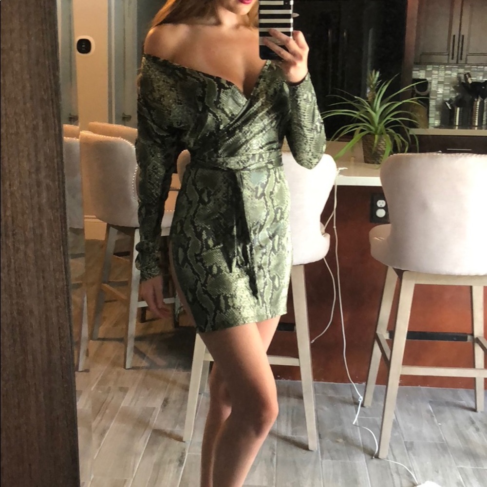 Snakeskin Print Mini Dress